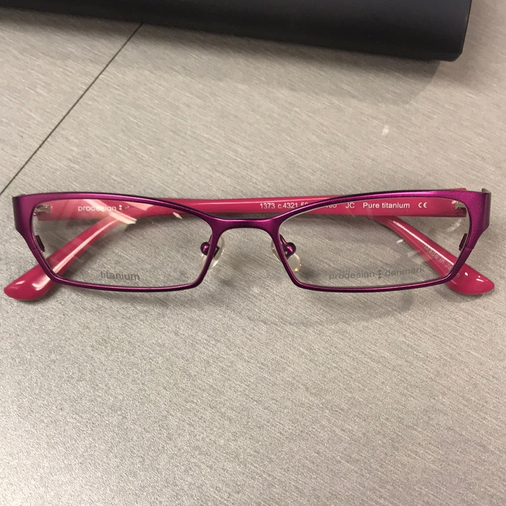 Pink titanium eyeglass frames